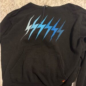 Aviator Nation Black Hoodie with Blue Accents